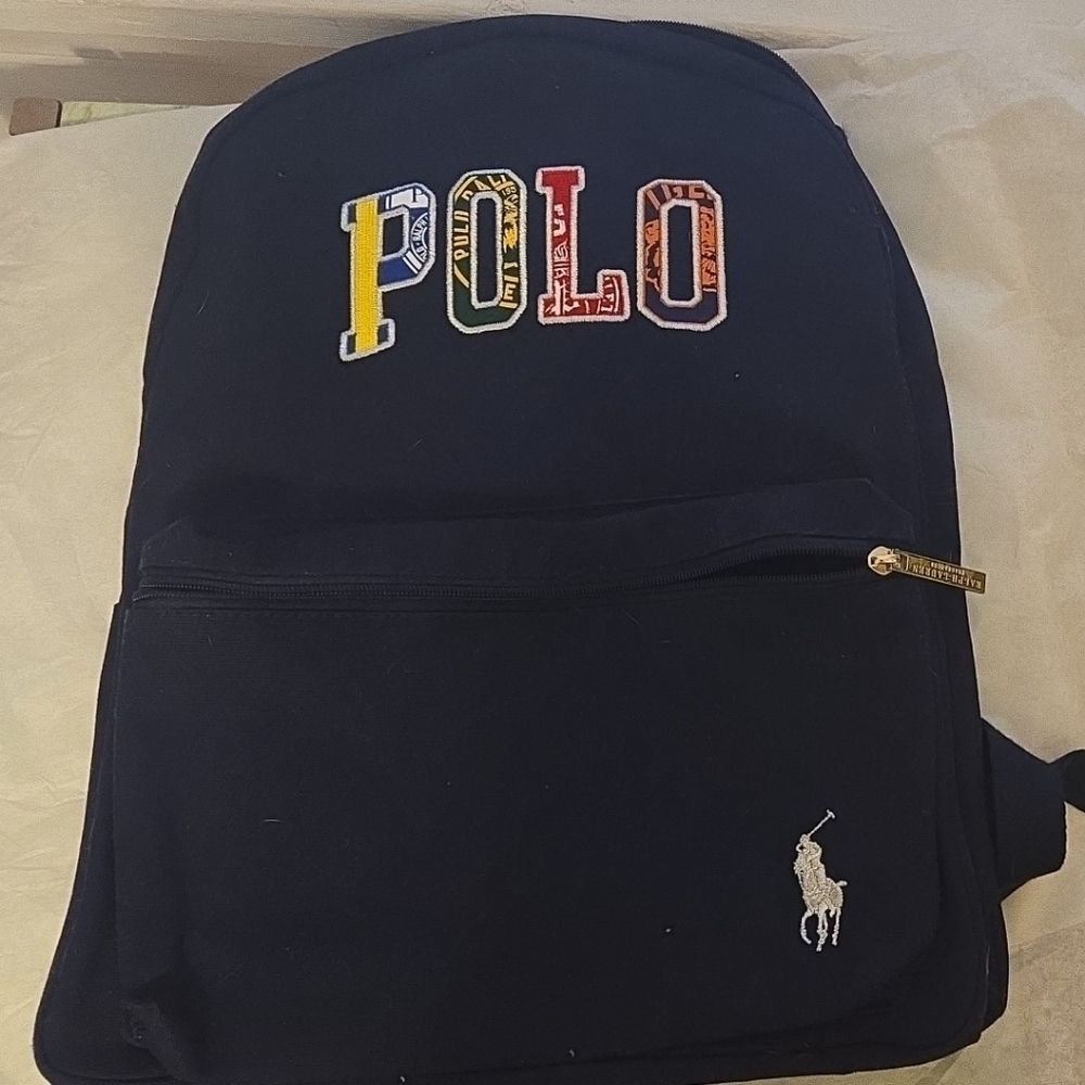 Polo by Ralph Lauren Black Backpack with Multicolor Logo